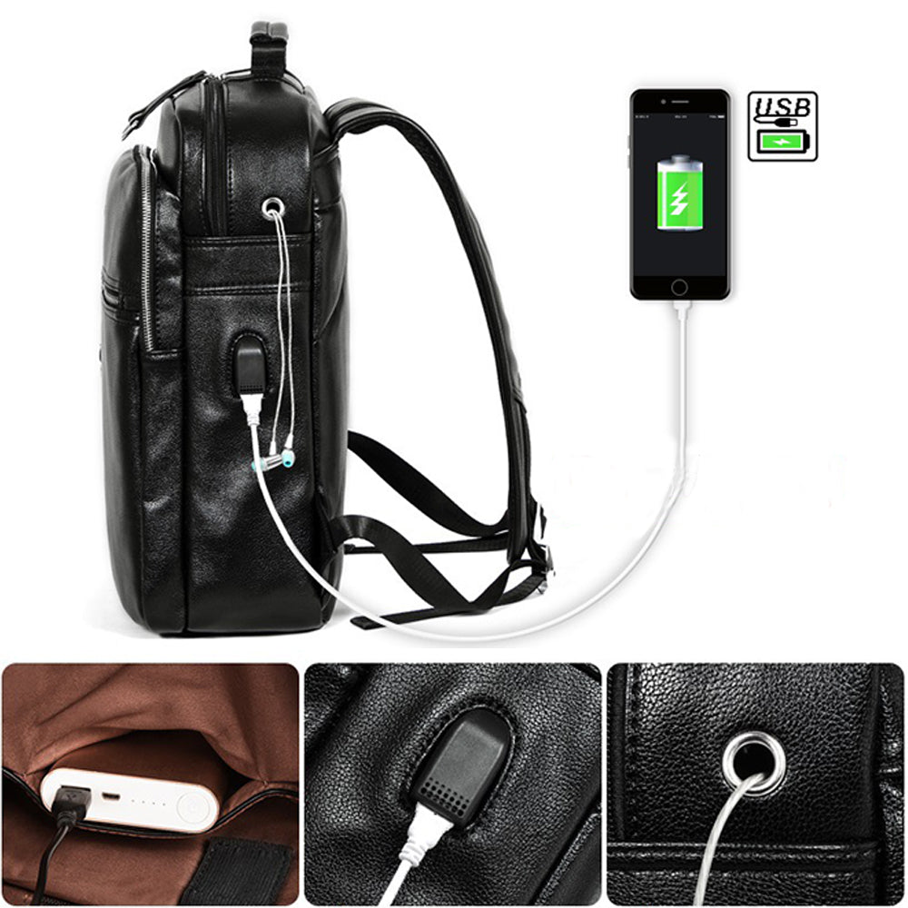 Dollcini Férfi Laptophátizsák – Vízlepergető, Műbőr, 15,6” Laptophoz