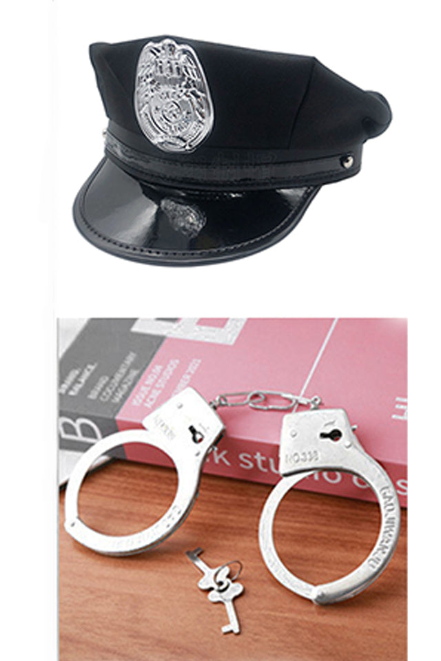 Dollcini Szexi Női Rendőrjelmez – Jumpsuit Sapkával és Bilinccsel