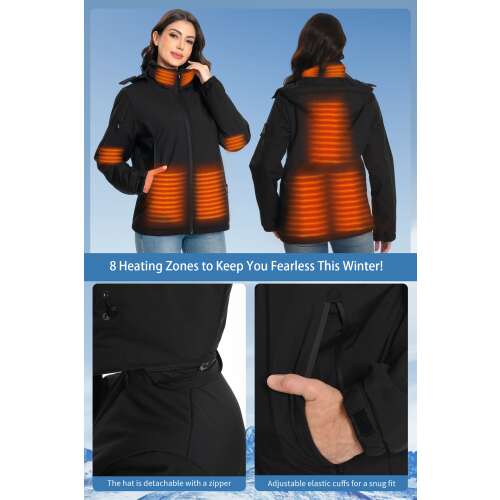 Dollcini Női Fűthető Dzseki – USB-s, Szélálló Téli Kabát [A powerbankot külön kell megvásárolni]