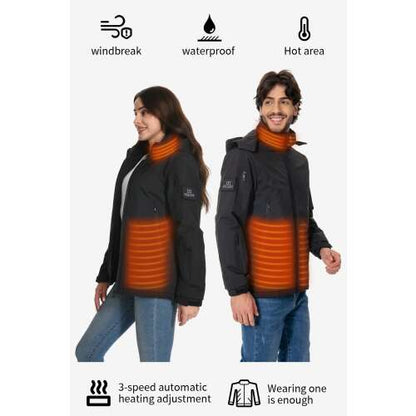 Dollcini Férfi Fűthető Dzseki – USB-s, Szélálló Téli Kabát [A powerbankot külön kell megvásárolni]