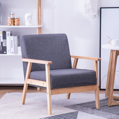 Dollcini Otthon Skandináv Dizájn Fotel Masszív Fa Vázzal és Prémium Szövet Kárpittal