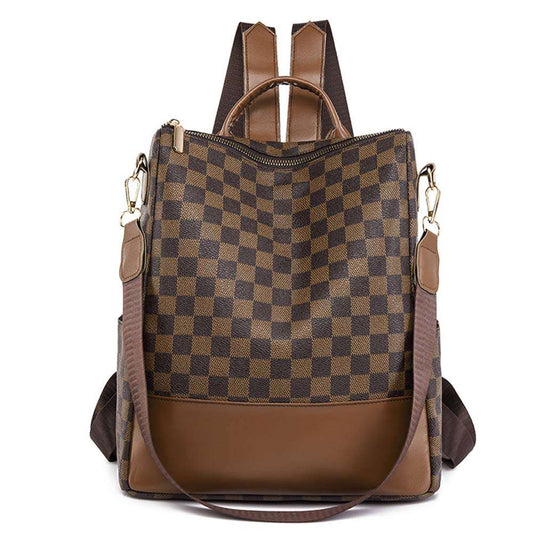 Dollcini, divatos nõi kockás hátizsák, mûbõr táska, utazás/munka/napi