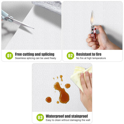 Dollcini Otthon Öntapadós Tapéta – Fehér Virágos Texturált, Dombornyomott