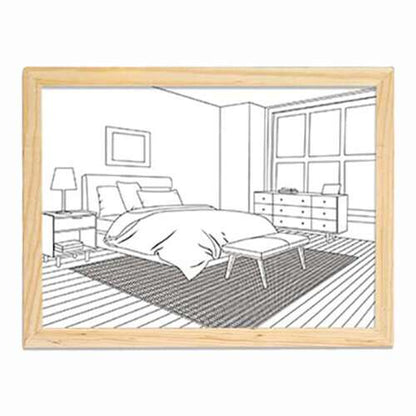 Dollcini Otthon LED Világító Falikép – USB-s, Fa Keretes Dekor