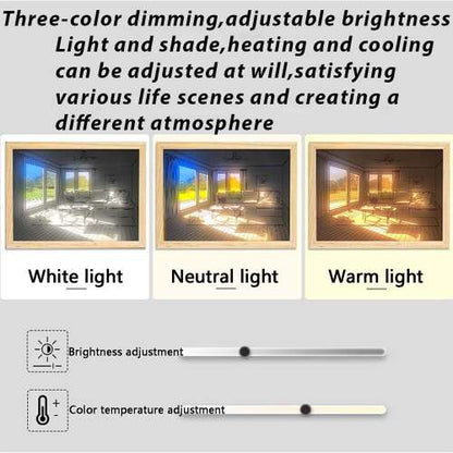 Dollcini Otthon LED Világító Falikép – USB-s, Fa Keretes Dekor