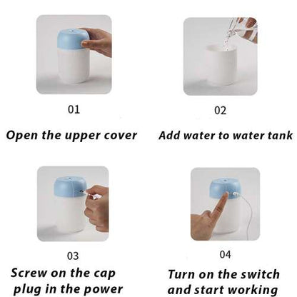 Dollcini Otthon Párásító – Melegfényű Aromaterápiás Illóolaj Diffúzor Dekor