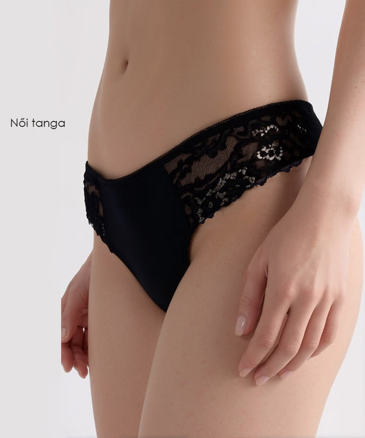 Dollcini,Tanga női bugyi,Csipkés női bugyi,95% Pamut + Spandex-Többszínű, 6 db-os Csomag