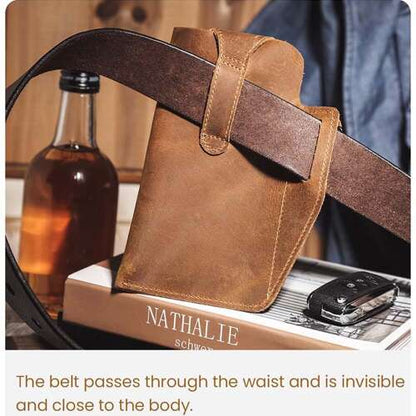 Dollcini Férfi Bőr Mobiltok – Multifunkciós, Valódi Bőr, Kézzel Készített