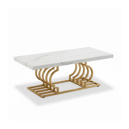 Dollcini Otthon Márvány Hatású Dohányzóasztal Egyedi Arany Lábbal