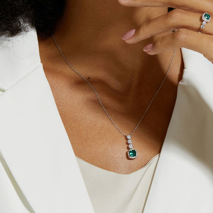 Dollcini, 925 Ezüst Zöld Köves Ékszer Kollekció – Gyűrű, Nyaklánc, Fülbevaló vagy 3 Részes Szett