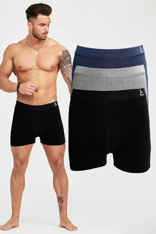 Dollcini Légáteresztő Pamut Férfi Boxeralsó - 95% Pamut, 3 darabos szett