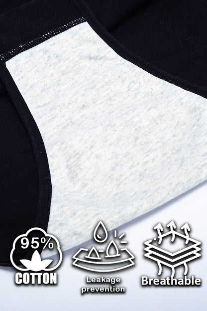 Dollcini Magas Derekú, Női Menstruációs Bugyi Szett - 95% Pamut, Szivárgásmentes, 3 db-os Csomag