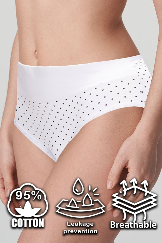 Dollcini Magas Derekú, Női Menstruációs Bugyi Szett - 95% Pamut, Szivárgásmentes, 3 db-os Csomag