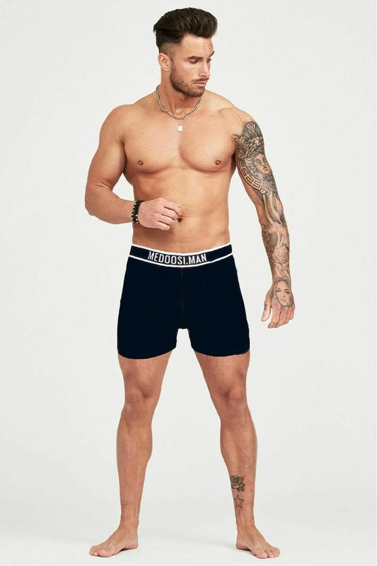 Dollcini Légáteresztő Pamut Férfi Boxeralsó - 95% Pamut, 3 darabos szett ,sötétkék