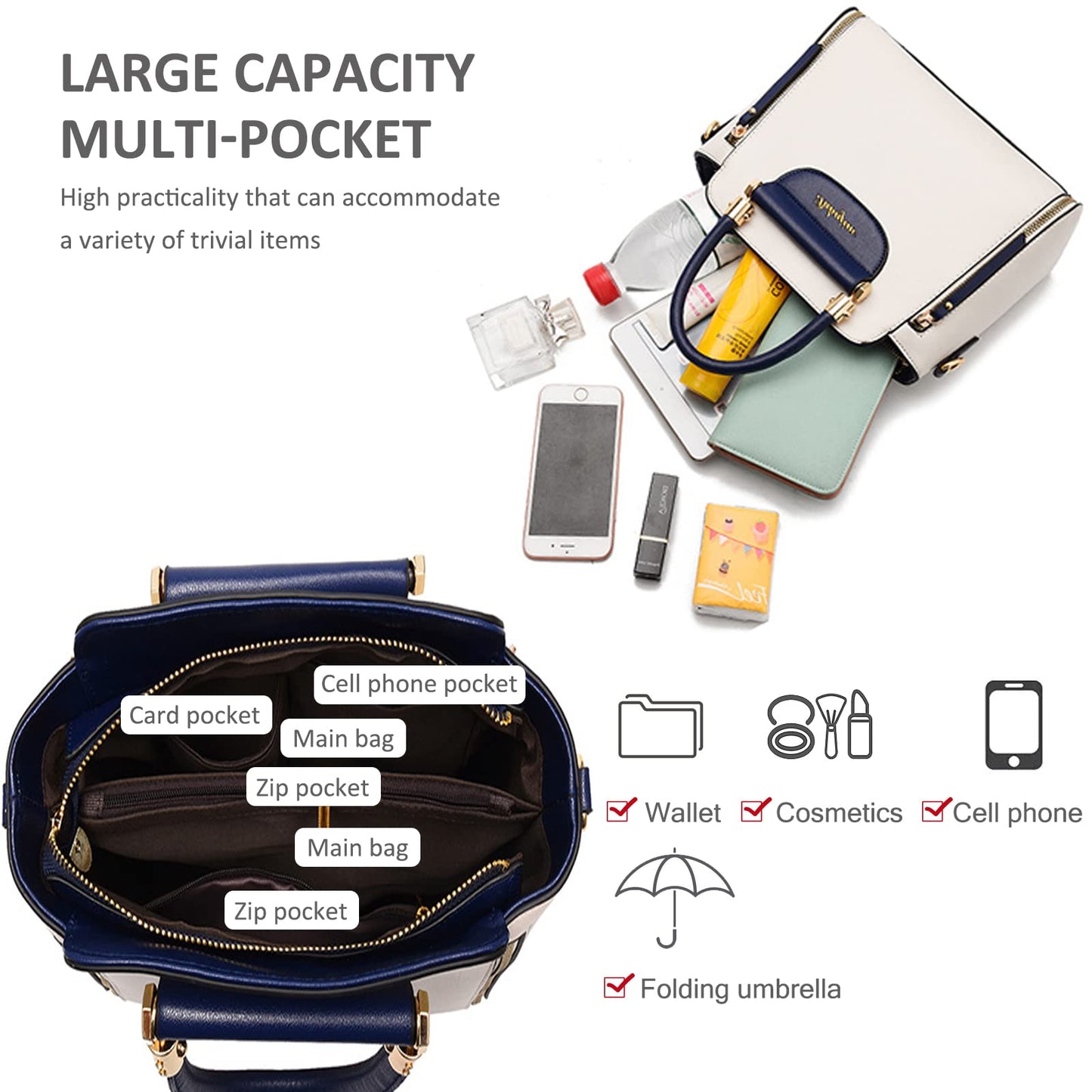 Dollcini Elegáns Női Válltáska – Vízálló Műbőr, Több Színben