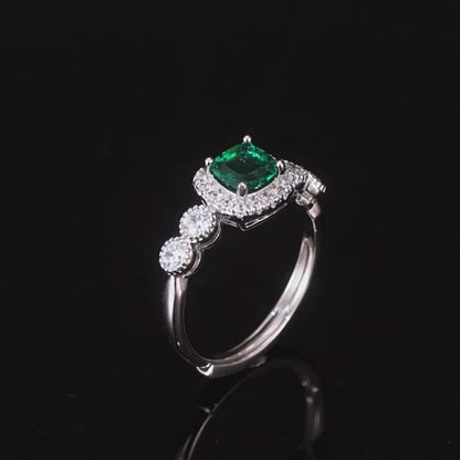 Dollcini, 925 Ezüst Zöld Köves Ékszer Kollekció – Gyűrű, Nyaklánc, Fülbevaló vagy 3 Részes Szett