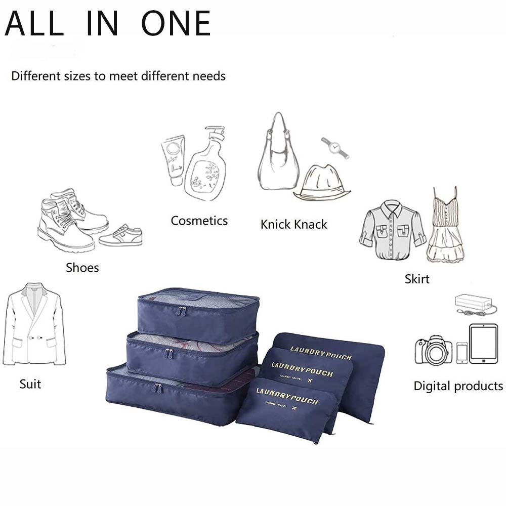 Dollcini 6 Darabos Bőröndrendszerező Szett – Vízálló, Utazáshoz