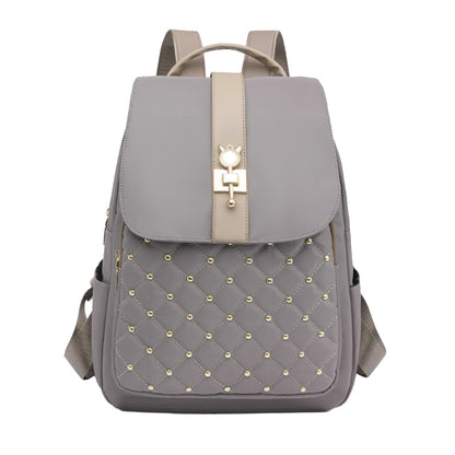 Dollcini Lopásgátló Nylon Hátizsák – Nagy Kapacitású Campus Hátizsák, Arany díszítéssel